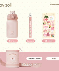 Bình nước giữ nhiệt cho bé Zoyzoii®E8 Animal Series Thermos Cup ( Mèo Hồng )